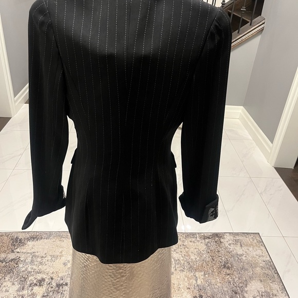 Lillie Rubin pin stripe holiday blazer size 4 1990 does 1970s vintage - Picture 8 of 16